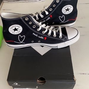 Converse all star - rare “made with love” men 10 and women’s 12.